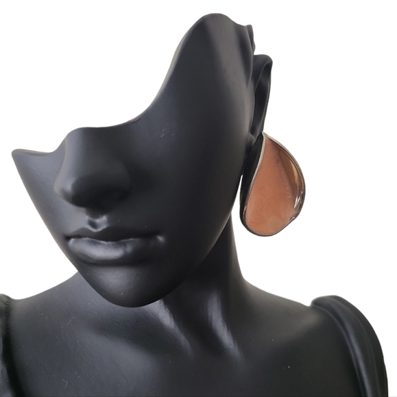 Artisan 𝅺Peach Teardrop Earrings - Picture 2 of 9